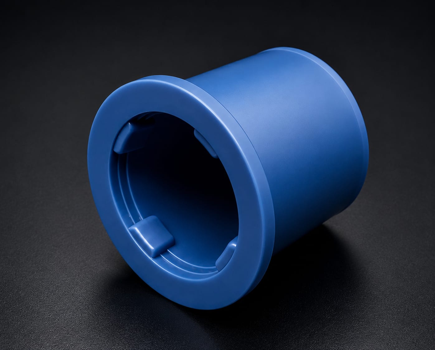 Blue plastic plugs close-up